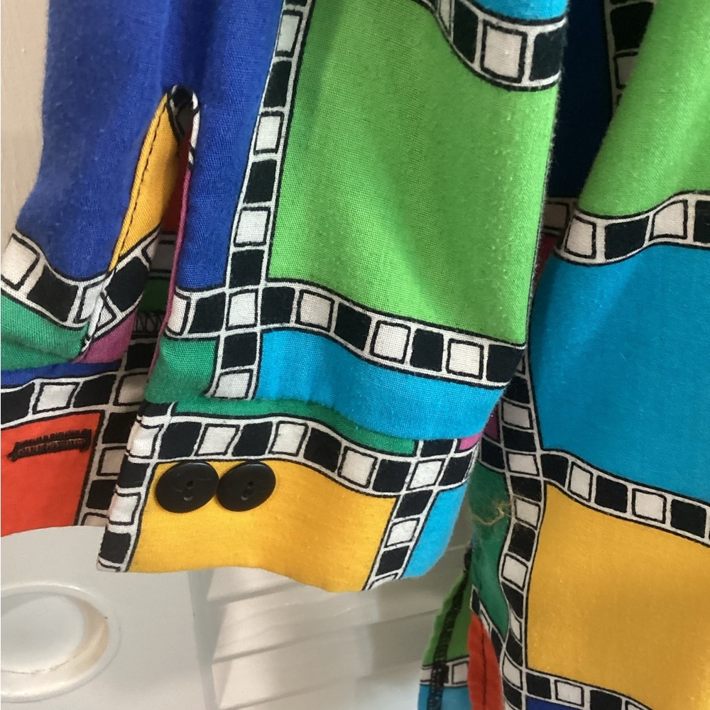 Liz Baker 80s Multicolor Checkered womens Shirt - Picture 4 of 10